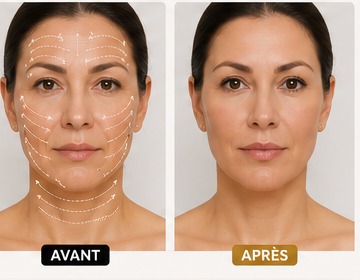 Lift complet du visage & double menton (16 fils)
